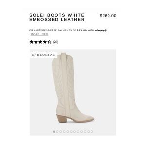 SOLD!!! DOLCE VITA Solei White Cowboy Boots 10